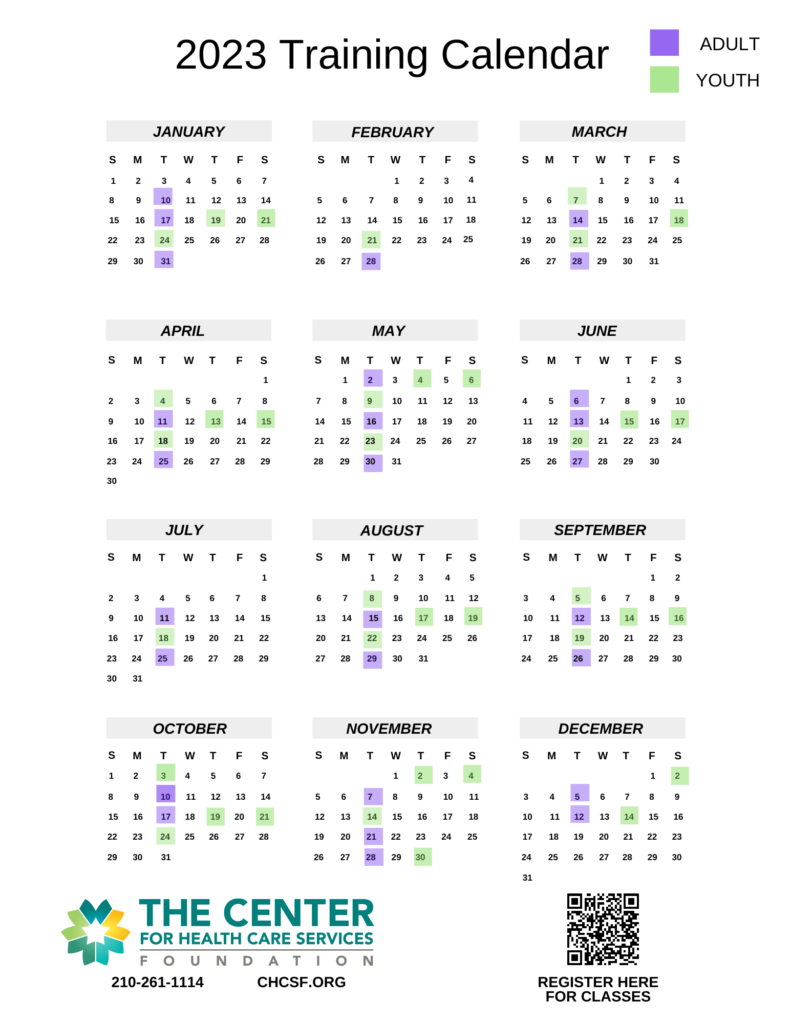 CHCSF Training Calendar